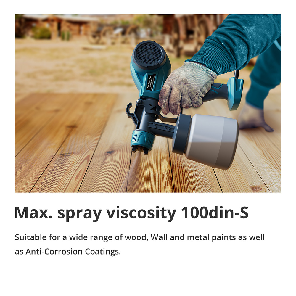 Tilswall Alien 500W Paint Sprayer with 3 Spray Patterns & 3 Nozzles Sizes, Max 550ml/min Spray Speed, Blue