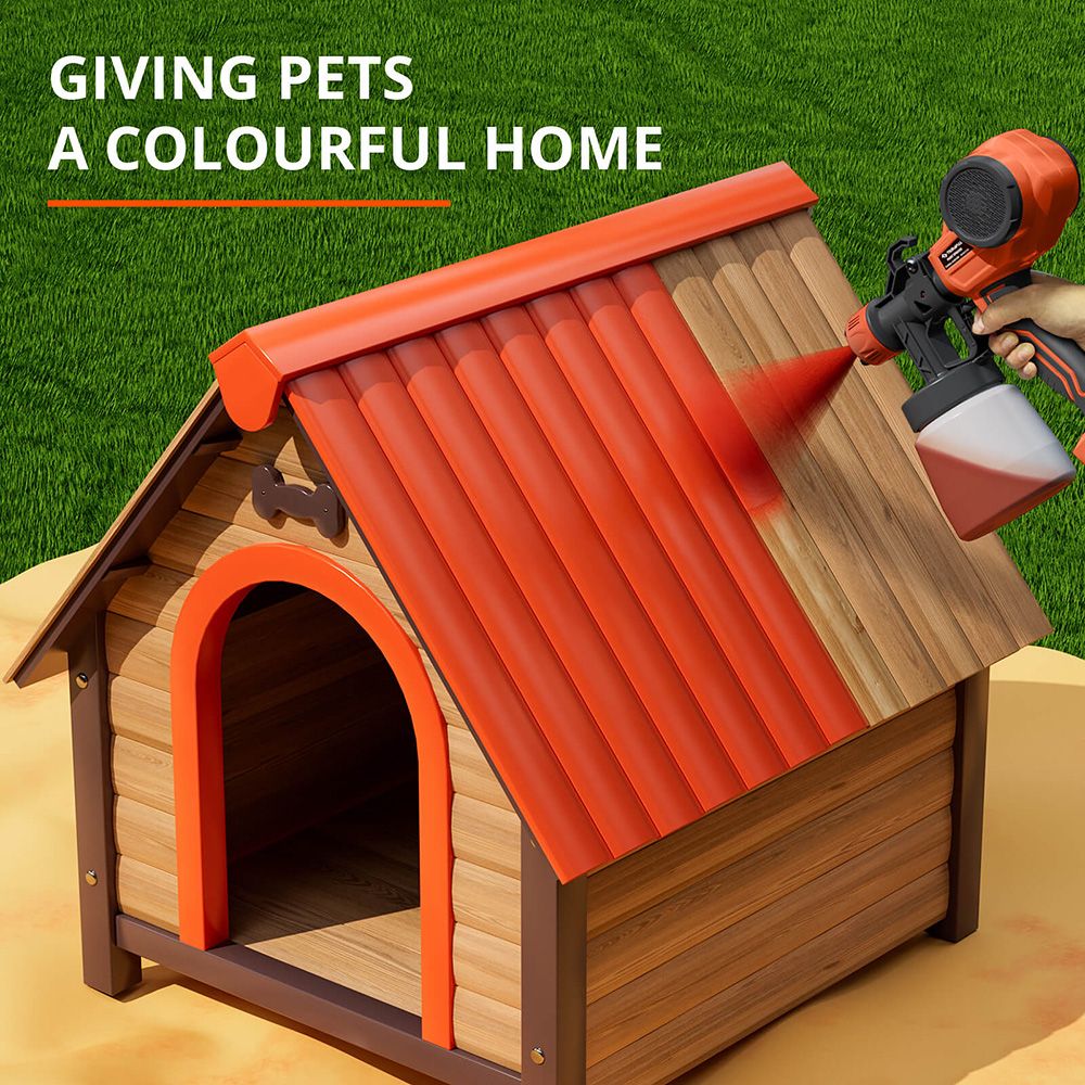 Tilswall Alien 500W Paint Sprayer with 3 Spray Patterns & 3 Nozzles Sizes, Max 550ml/min Spray Speed, Orange