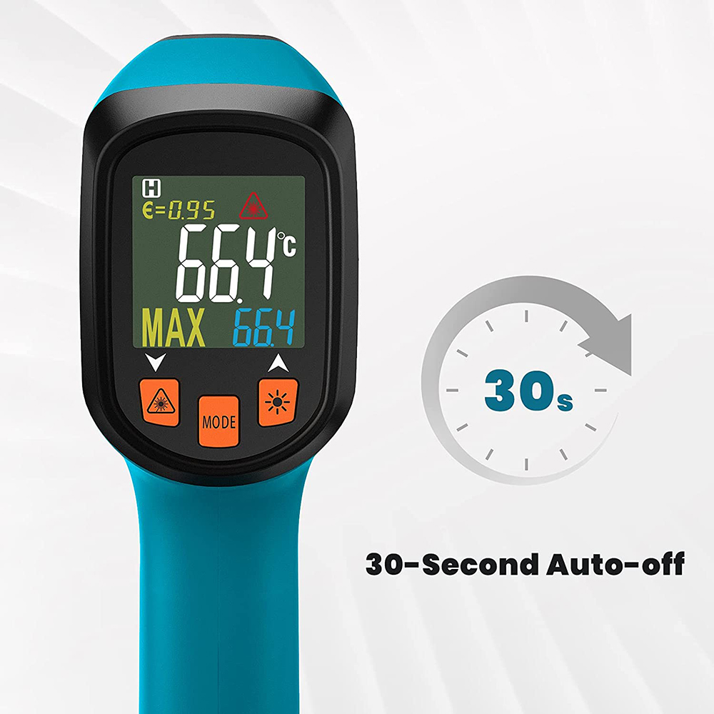 Tilswall IR03B Digital Cooking Thermometer, Adjustable Temperature -58℉~1112℉ (-50℃~600℃), LCD Screen