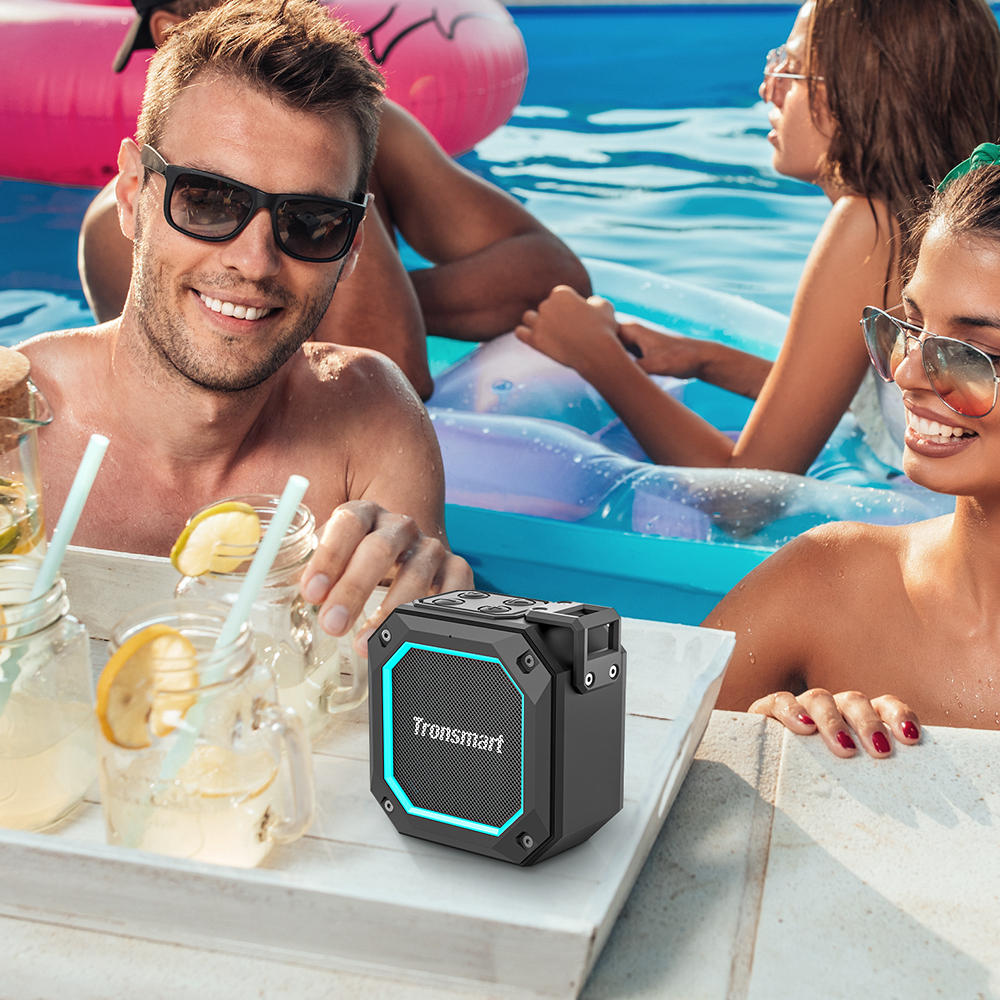 Refurbished Tronsmart Groove 2 10W TWS Bluetooth Speaker, Shower Speaker, Captivating Bass, IPX7 Waterproof, Dual EQ Modes, Bathroom Speaker
