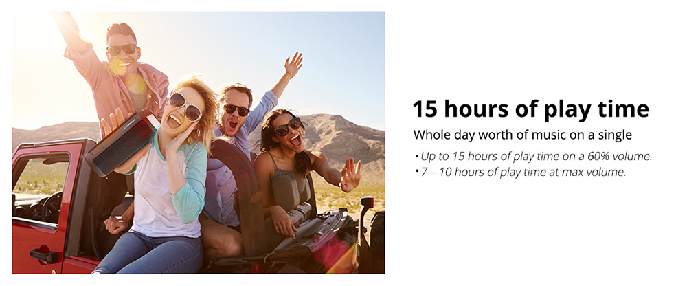 Refurbished Tronsmart Element T6 25W Portable Bluetooth Speaker with 360&deg; Stereo Sound and Built-in Microphone - Red