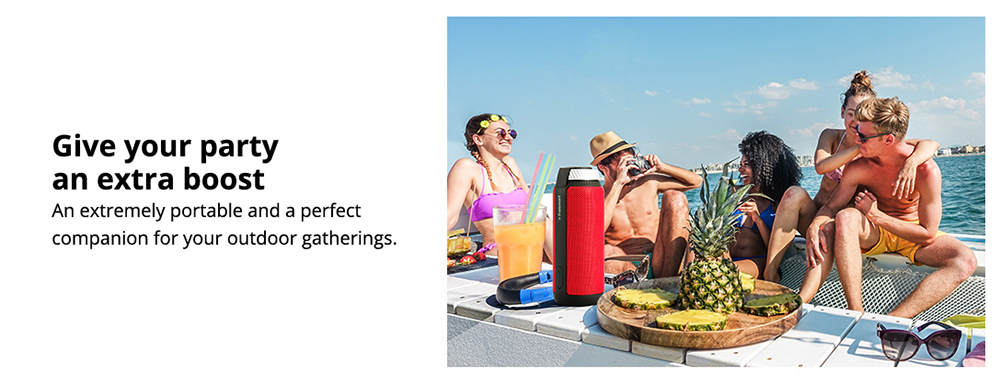 Refurbished Tronsmart Element T6 25W Portable Bluetooth Speaker with 360&deg; Stereo Sound and Built-in Microphone - Red