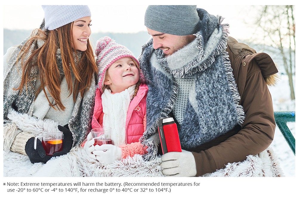 Refurbished Tronsmart Element T6 25W Portable Bluetooth Speaker with 360&deg; Stereo Sound and Built-in Microphone - Red