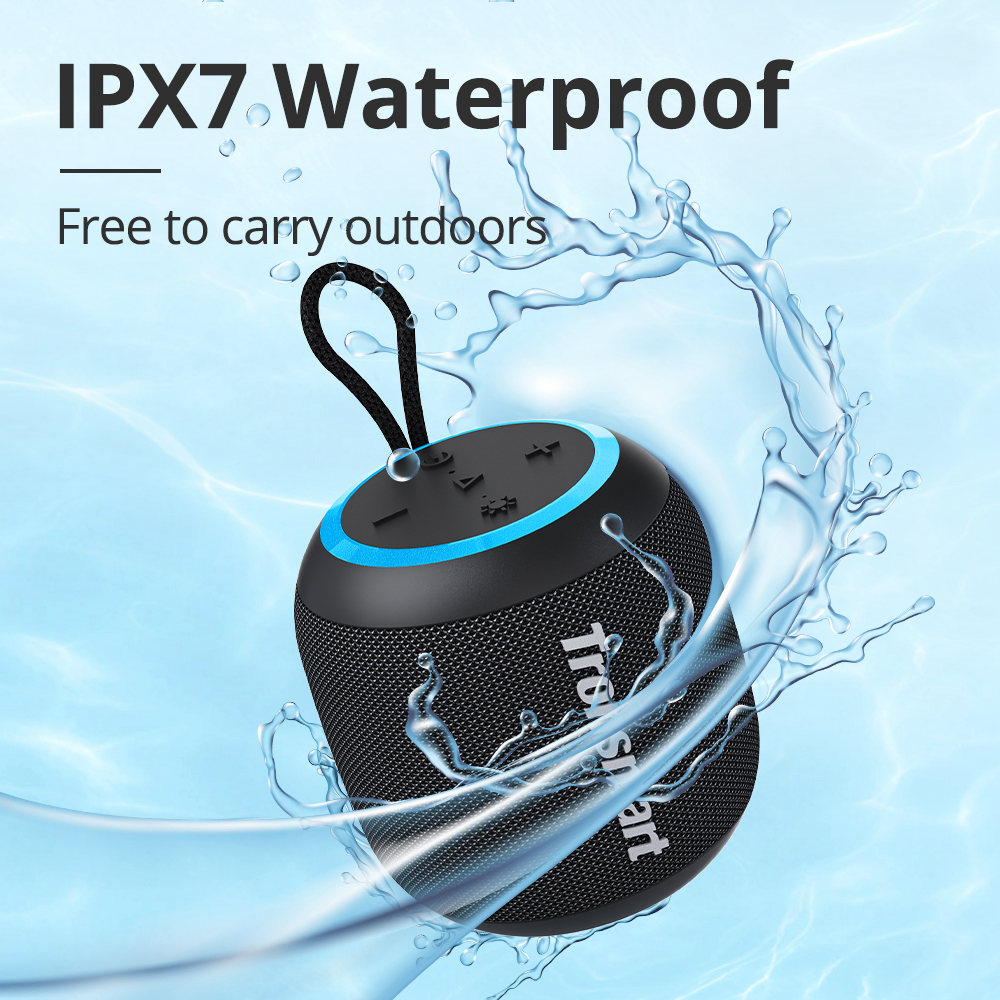 Refurbished Tronsmart T7 Mini 15W Portable Bluetooth Speaker, IPX7 Waterproof, Balanced Bass, LED Modes,TWS