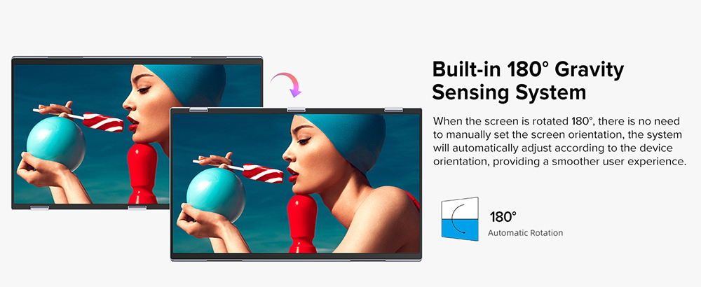 UPERFECT Delta Max 18.5-inch Dual Screen Portable Monitor, 1920*1080 IPS Screen, 100Hz Refresh Rate, 100% sRGB, Built-in Speaker, Driver Free, 360&deg; Folding, Adjustable Stand & VESA Mountable, Screen Extender for Laptop PC Phone Game Console - US Plug