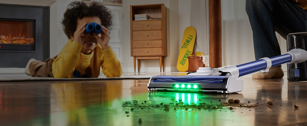 Ultenic U10 Ultra Kabelloser Staubsauger, 40 kPa Saugleistung, 450 W digitaler Motor, selbststehend, Teleskoprohr, 40 Min. Laufzeit, integrierte Taschenlampe, 180&deg; schwenkbar
