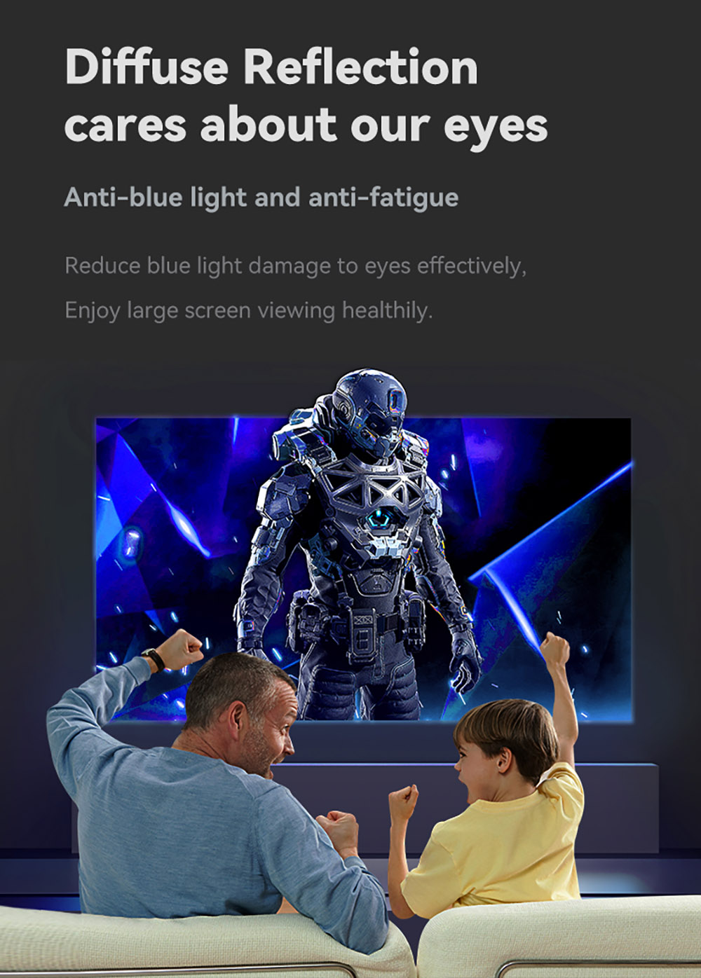 Refurbished Wanbo 100 inches Anti-Light Projection Screen, 150&deg; Visual View, 30&deg; Visual Gain Angle, 1.8 Times Color Gain, 16: 9 Ratio