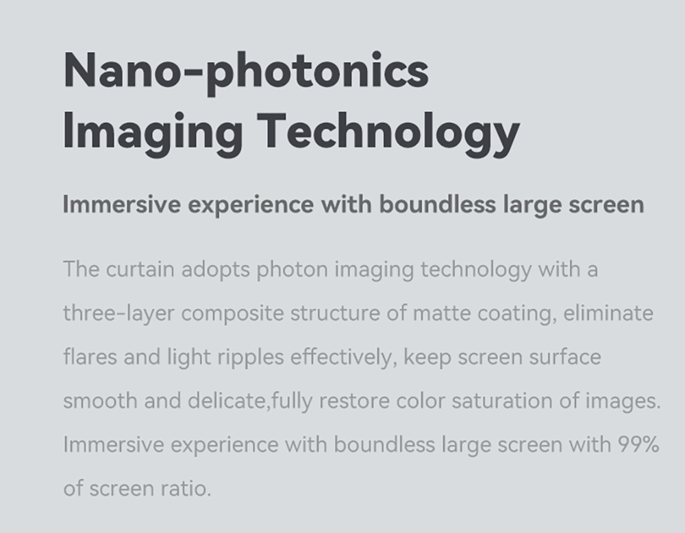 Refurbished Wanbo 100 inches Anti-Light Projection Screen, 150&deg; Visual View, 30&deg; Visual Gain Angle, 1.8 Times Color Gain, 16: 9 Ratio