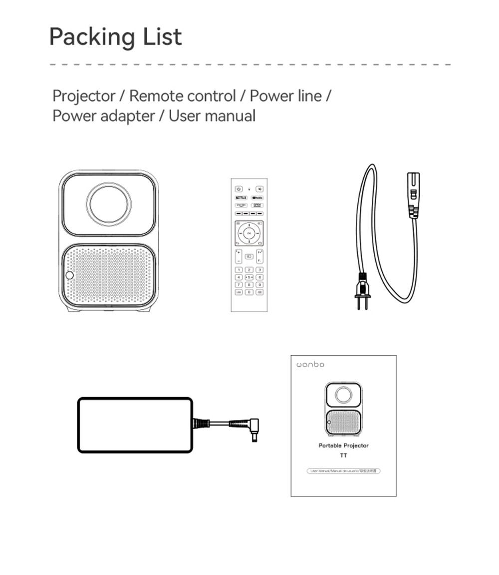 Refurbished [Netflix 1080P] Wanbo TT Portable Projector