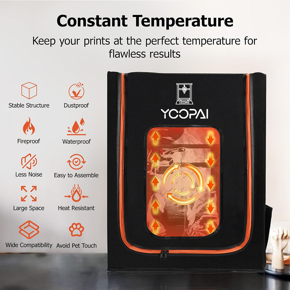 Yoopai 3D Printer Enclosure with LED Lighting, for Ender 3 V3 Plus/Ender 3 S1 Plus/ELEGOO Neptune 3 Plus/Neptune 4 Max, Large Size