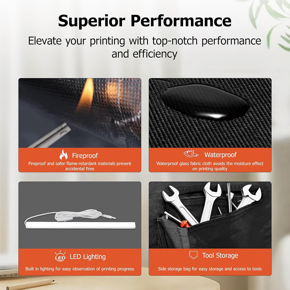 Yoopai 3D Printer Enclosure with LED Lighting, for Ender 3 V3 Plus/Ender 3 S1 Plus/ELEGOO Neptune 3 Plus/Neptune 4 Max, Large Size