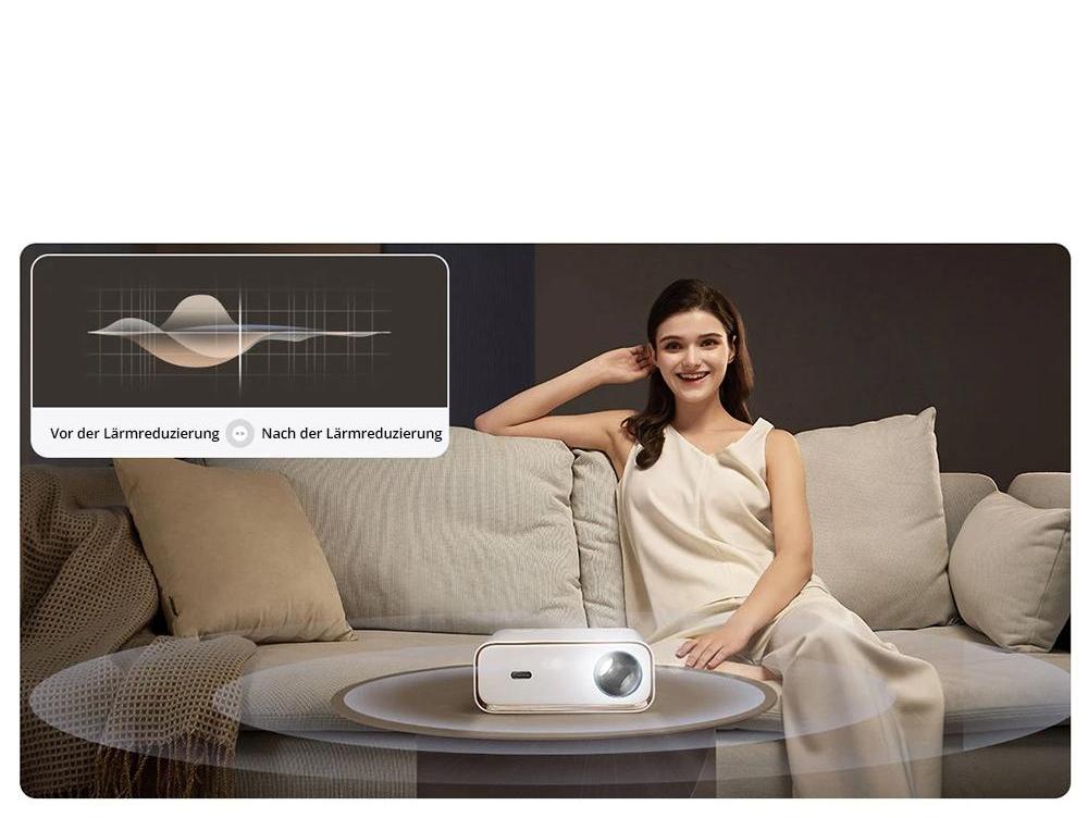 Wanbo X5 LCD-Beamer, 1080P, 1100 ANSI-Lumen, automatische Trapezkorrektur, Dualband-WLAN 6, 1&nbsp;GB/16&nbsp;GB, Bluetooth 5.0