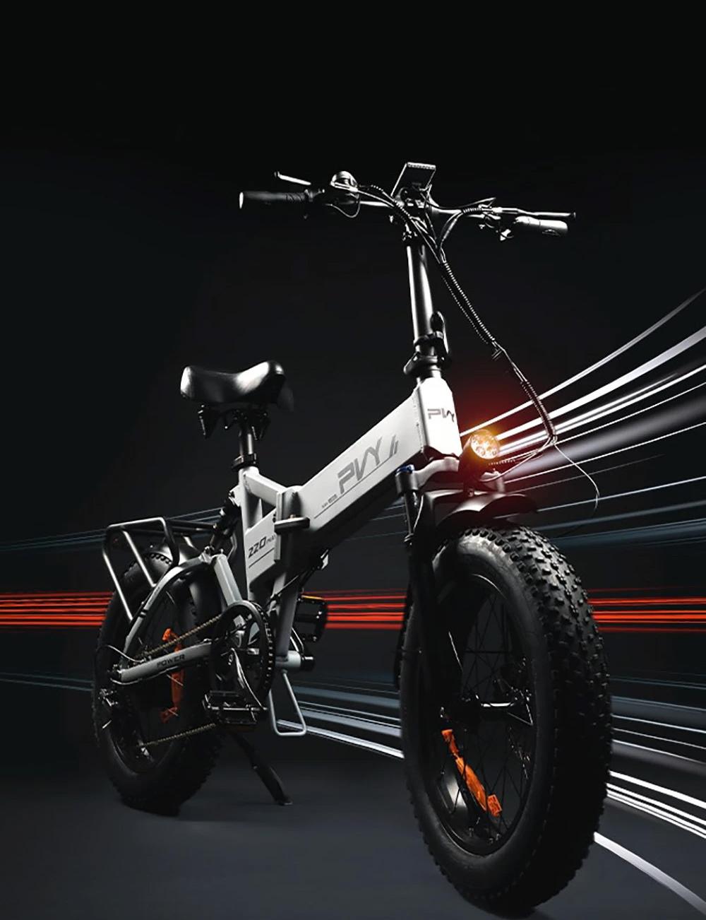 PVY Z20 Plus Faltbares E-Bike, 20 x 4,0 Zoll dicke Reifen, 1000-W-Motor, 50 km/h Geschwindigkeit, 16,5-Ah-Akku, 80&ndash;120 km Reichweite, 150 kg Tragkraft &ndash; Grau