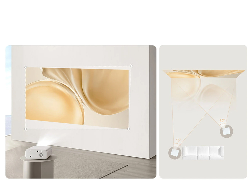 Wanbo X5 LCD-Beamer, 1080P, 1100 ANSI-Lumen, automatische Trapezkorrektur, Dualband-WLAN 6, 1&nbsp;GB/16&nbsp;GB, Bluetooth 5.0