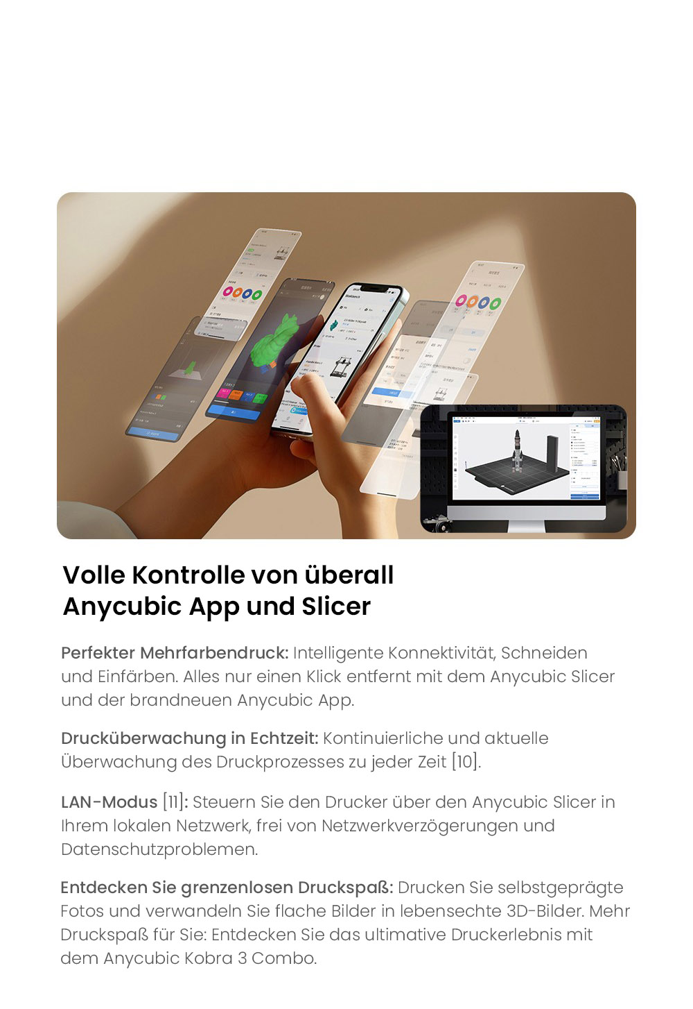 Anycubic Kobra 3 3D Drucker mit ACE Pro Combo + 4kg Pantone Filament