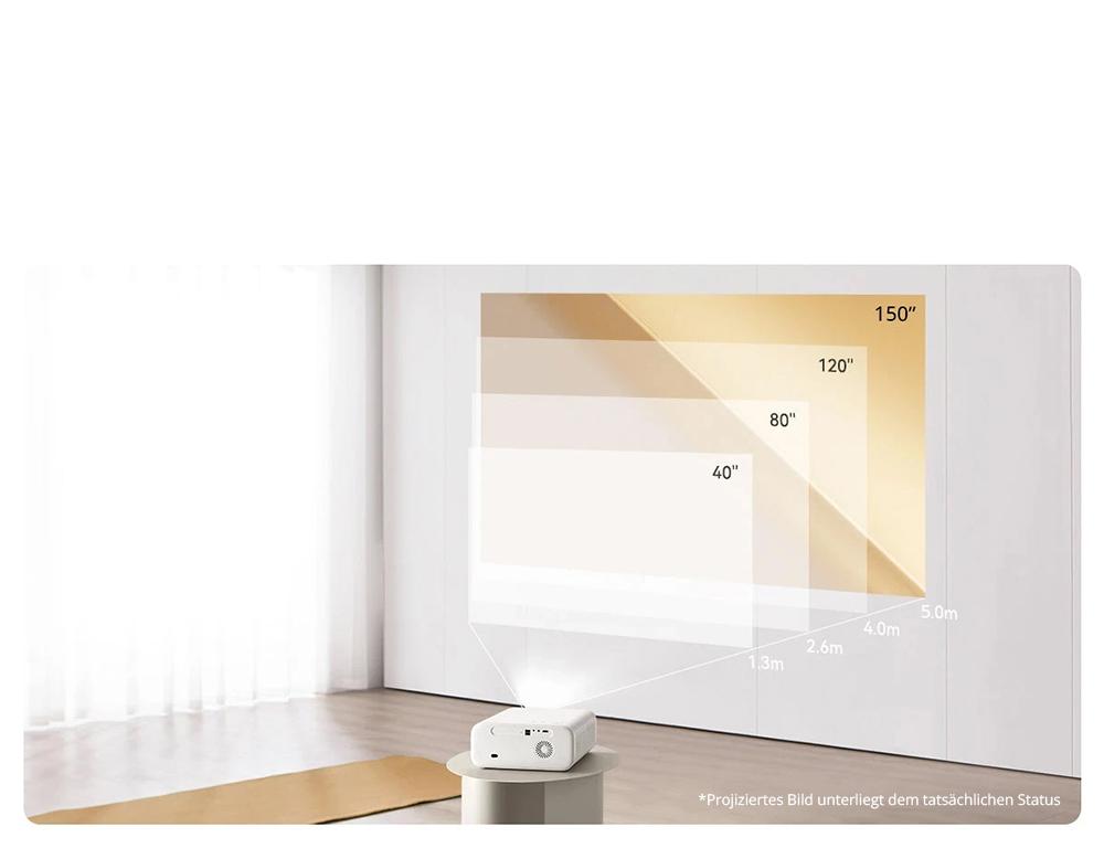 Wanbo X5 LCD-Beamer, 1080P, 1100 ANSI-Lumen, automatische Trapezkorrektur, Dualband-WLAN 6, 1&nbsp;GB/16&nbsp;GB, Bluetooth 5.0