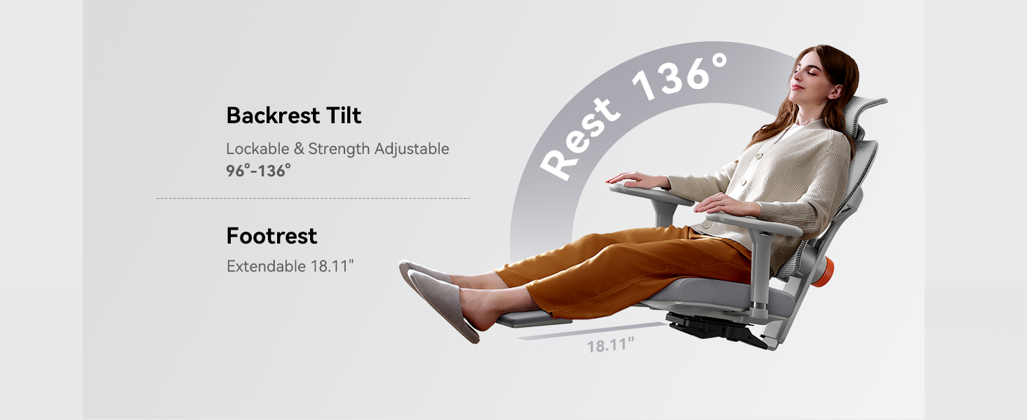 NEWTRAL NT002 Ergonomic Chair with Detachable Workstation Desktop, Adaptive Lower Back Support, Adjustable Armrest Headrest Footrest, Gray