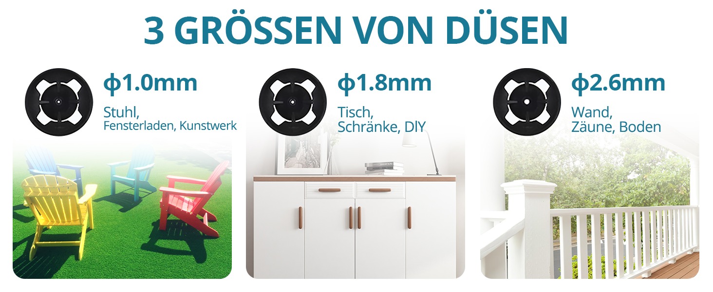 Tilswall 800W Farbspr&uuml;hger&auml;t, Max. 1200 ml/min Spr&uuml;hgeschwindigkeit, abnehmbarer 1300-ml-Tank, 3 D&uuml;sengr&ouml;&szlig;en, Blau