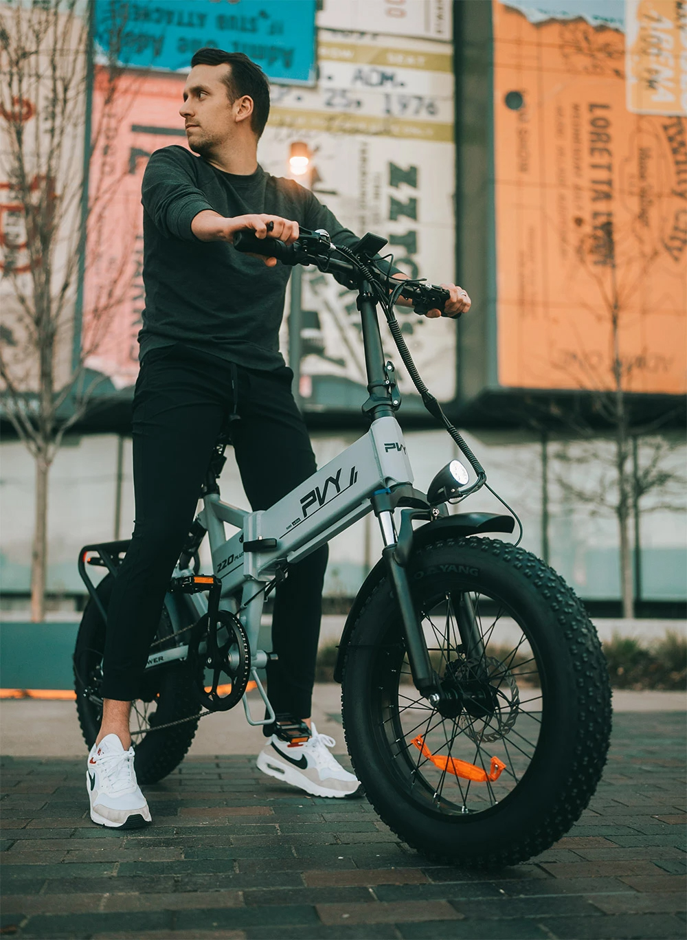 PVY Z20 Plus Faltbares E-Bike, 20 x 4,0 Zoll dicke Reifen, 1000-W-Motor, 50 km/h Geschwindigkeit, 16,5-Ah-Akku, 80&ndash;120 km Reichweite, 150 kg Tragkraft &ndash; Grau