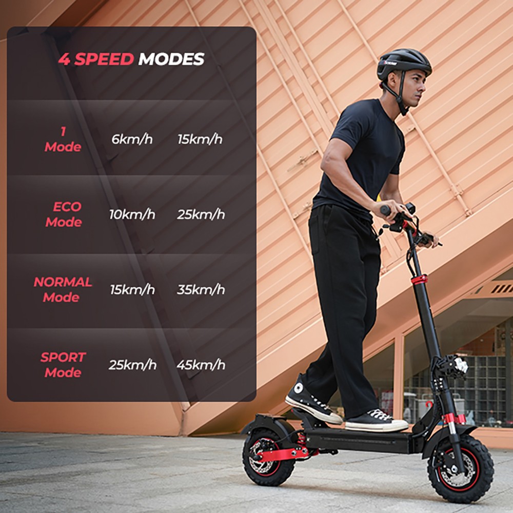 Refurbished iScooter iX5S Electric Scooter, 1000W Motor, 48V 15Ah Battery, 11-inch Tire, 25km/h Max Speed, 65km Range, Dual Disc Brakes, Front & Rear Shock Absorbers