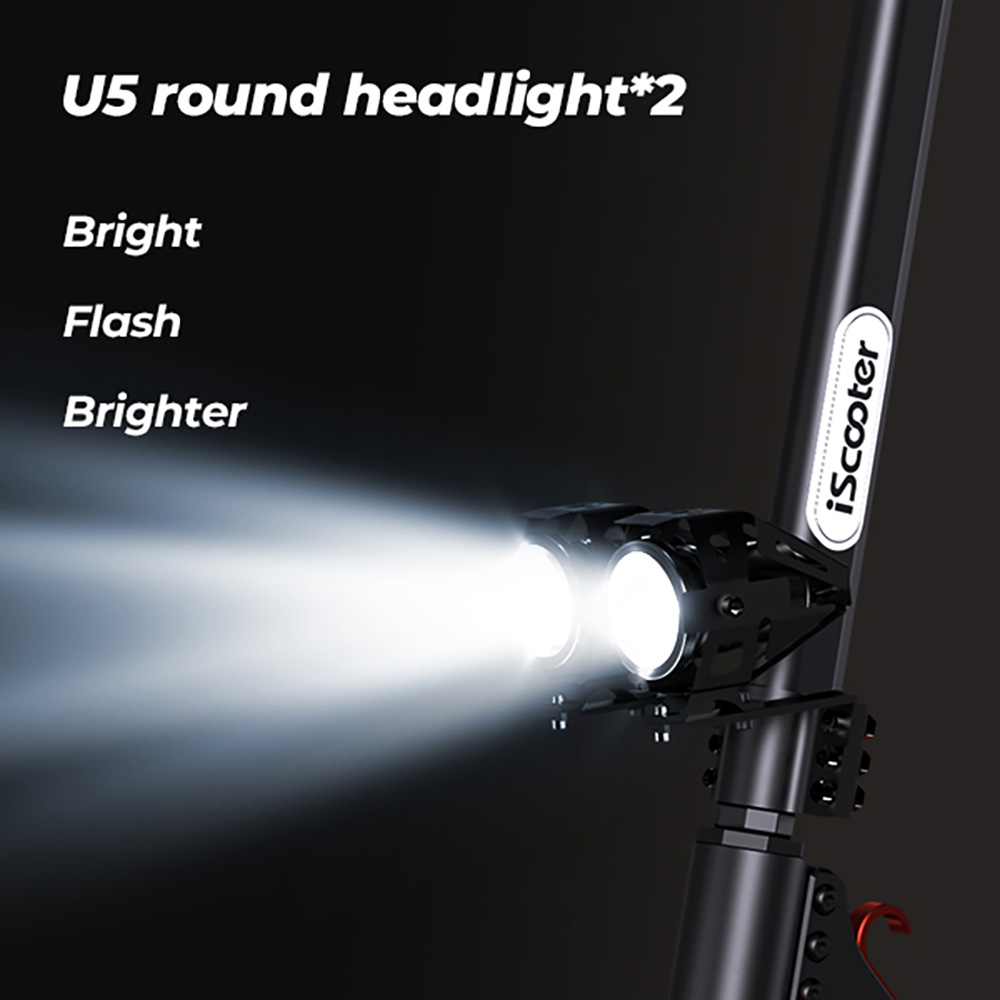 Refurbished iScooter iX5S Electric Scooter, 1000W Motor, 48V 15Ah Battery, 11-inch Tire, 25km/h Max Speed, 65km Range, Dual Disc Brakes, Front & Rear Shock Absorbers