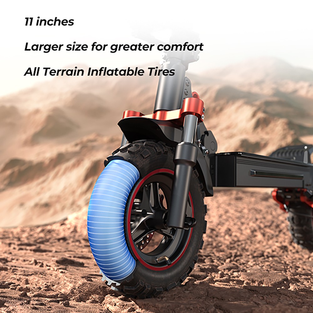 Refurbished iScooter iX5S Electric Scooter, 1000W Motor, 48V 15Ah Battery, 11-inch Tire, 25km/h Max Speed, 65km Range, Dual Disc Brakes, Front & Rear Shock Absorbers