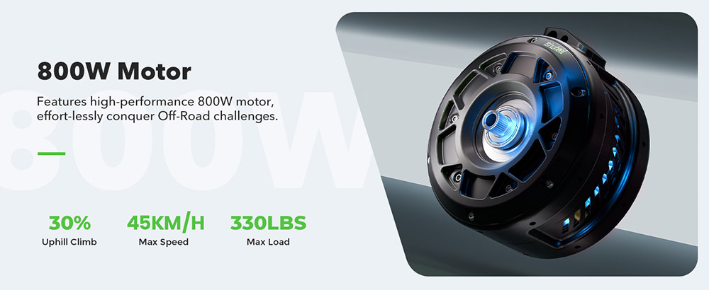 isinwheel GT1 Elektroroller, 800-W-Motor, 48-V-10-Ah-Akku, 10-Zoll-Offroad-Reifen, 45 km/h H&ouml;chstgeschwindigkeit, 45 km Reichweite, Scheibenbremsen, Sto&szlig;d&auml;mpfung vorne und hinten, 150 kg maximale Belastung, App-Steuerung