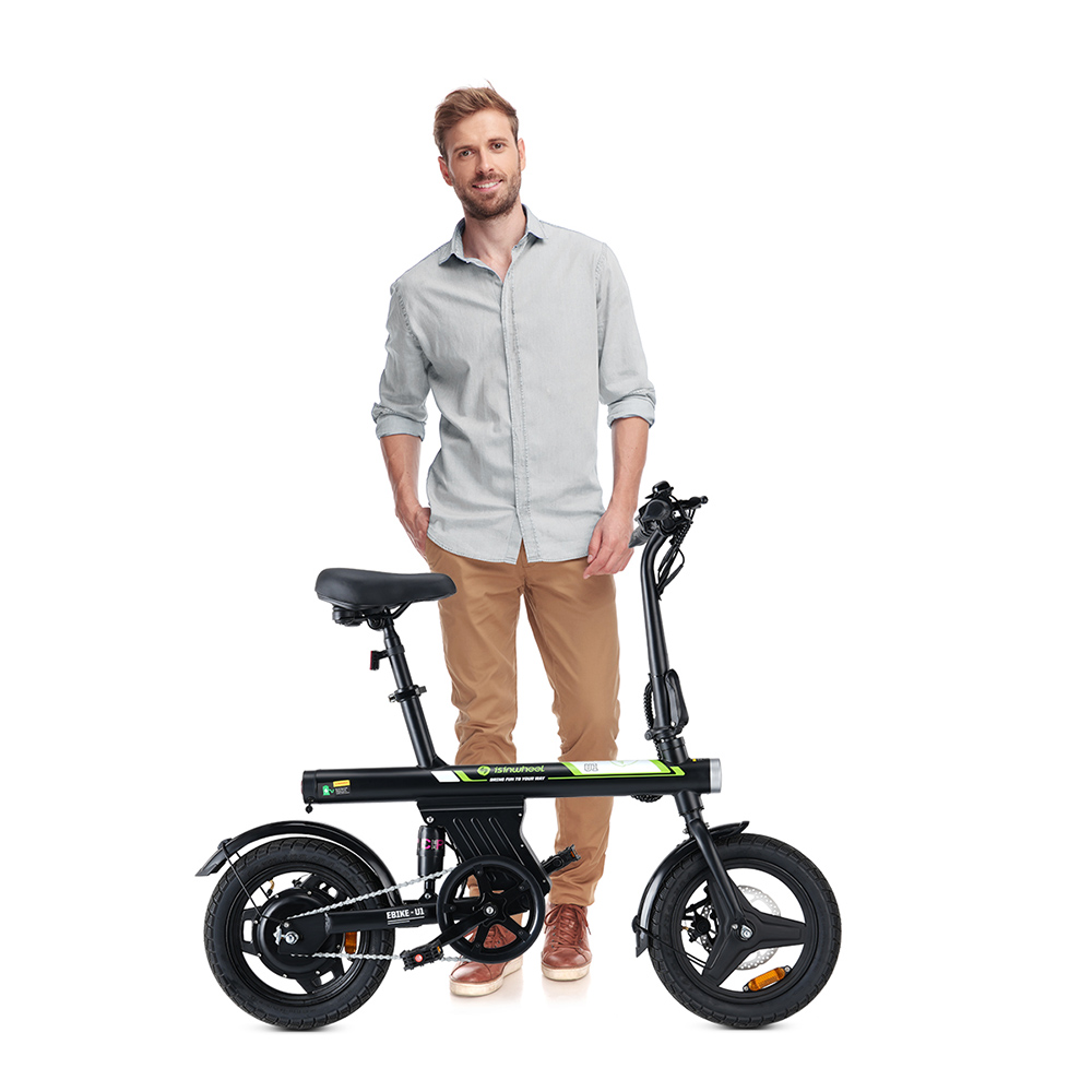 isinwheel U1 Portable Electric Bike, 250W Motor, 36V 7,8Ah Battery, 14*1.95'' pneumatiky, max. rýchlosť 25 km/h, max. dojazd 45 km, predné & zadné kotúčové brzdy, zadný tlmič, LCD displej - čierny