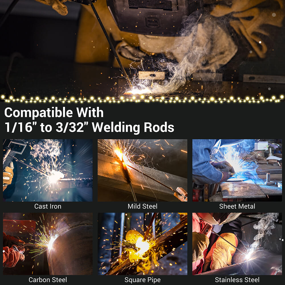 Mecpow MMA120 Stick Welder, 110/220V, MMA/LIFT TIG 2 in 1,  Overheating/ Overcurrent/ Overload/Over-Voltage Protection, LED Display