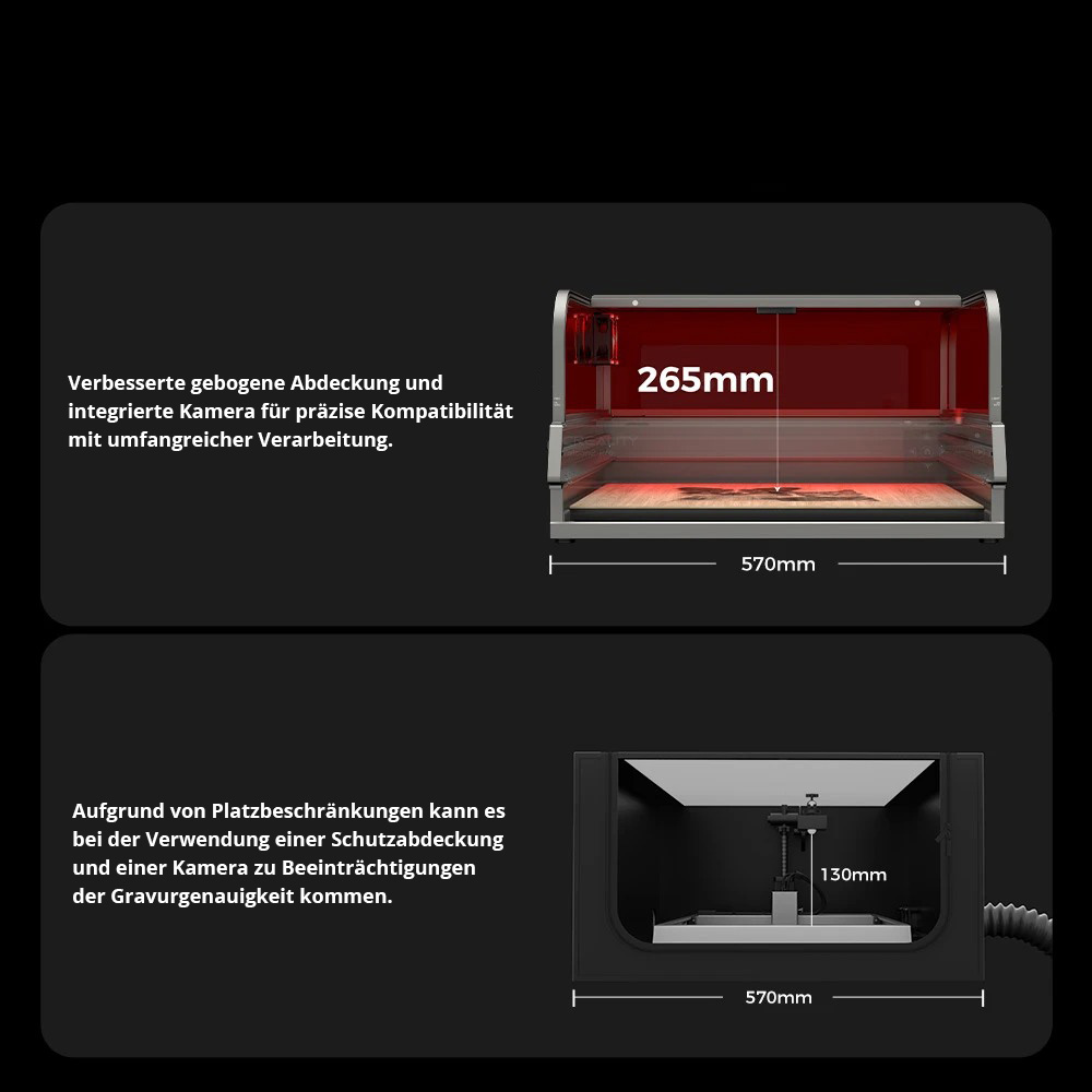 Creality Falcon2 Pro Lasergravierer- und Schneideger&auml;t 40 W, integrierte Luftunterst&uuml;tzung, gew&ouml;lbte sichtbare Abdeckung, eingebaute Kamera, Schubladendesign, Zaun-Schutzstreifen, Feuer-/Luftstrom-/Linsen&uuml;berwachung, 400 x 415 mm