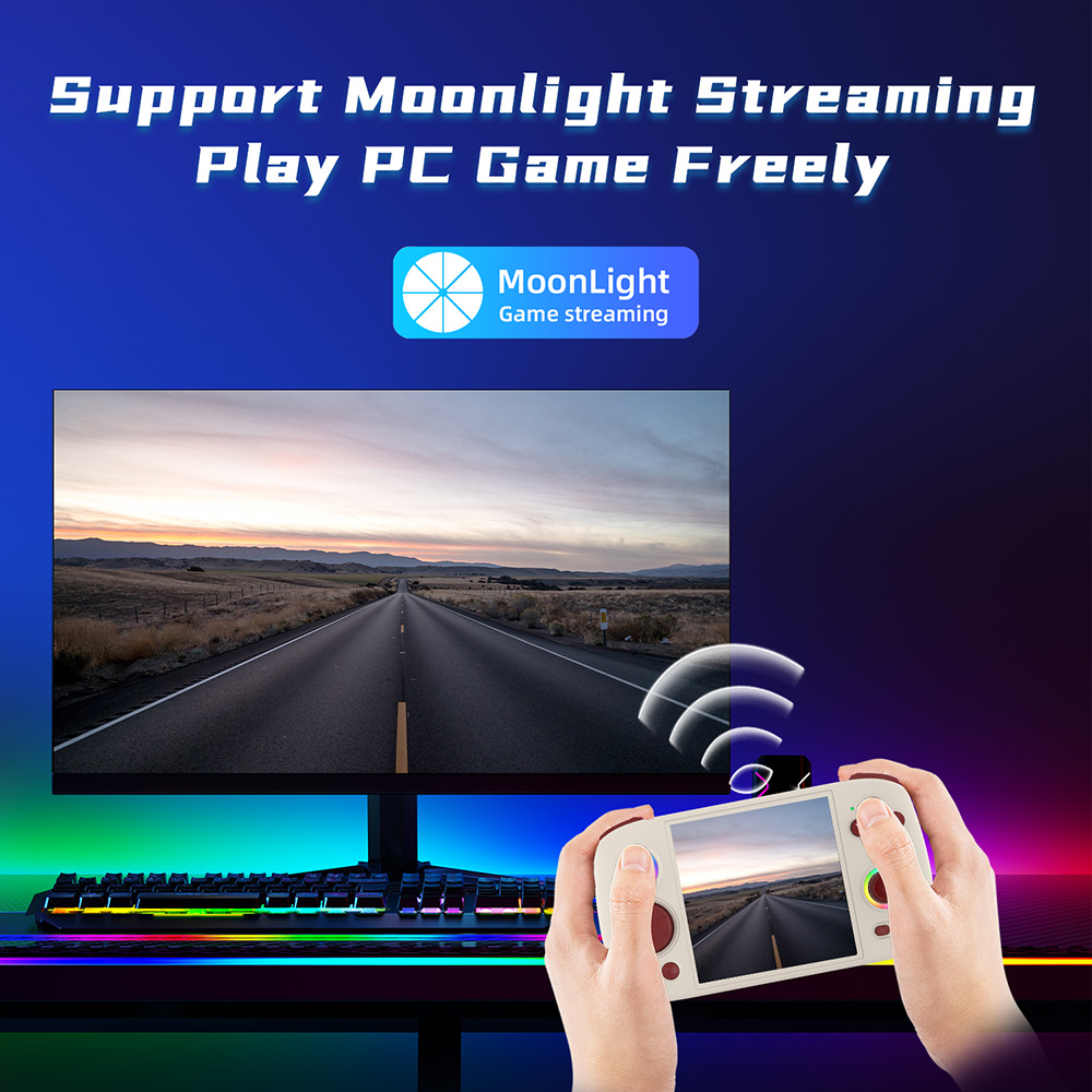 ANBERNIC RG Cube Game Console, 128GB TF Card 4000+ Games, 8GB LPDDR4X RAM 128GB UFS2.2 Storage, Android 13, 3.95-inch IPS Touchscreen 720*720, 5G WiFi Bluetooth 5.0, Moonlight Streaming, 7 Hours of Playtime, RGB Light - Grey