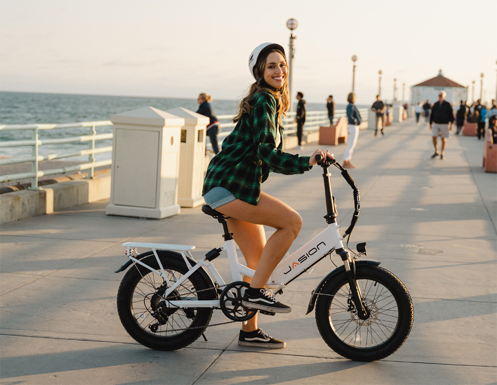 Vélo électrique JASION EB7 ST, moteur 500 W, batterie 48 V 10 Ah, gros pneu 26 x 3,0 pouces, vitesse maximale 25 km/h, autonomie 80 km, frein à disque mécanique, fourche avant à suspension, Shimano 7 vitesses - Noir