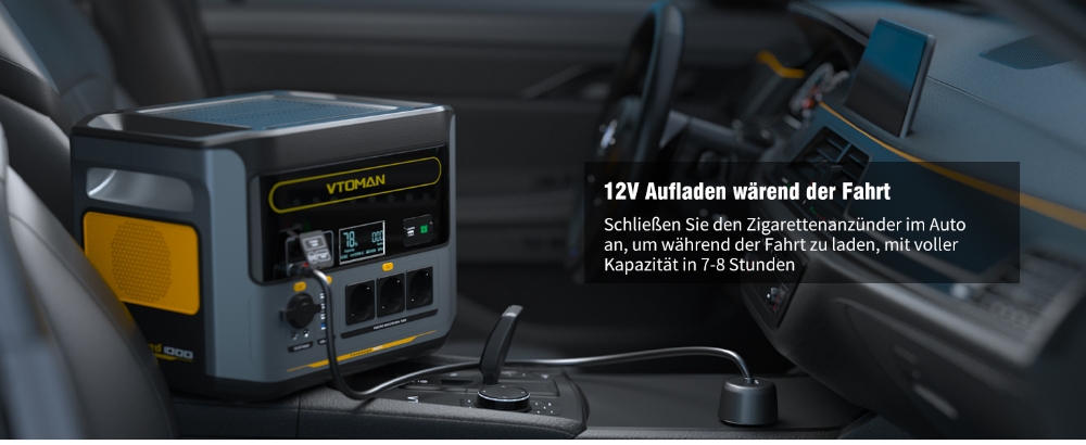 Tragbares Kraftwerk VTOMAN Flashspeed 1000, 1000W (2000W Spitze), 828Wh LiFePO4-Akku, mit AC/USB/DC-Ausgangsanschl&uuml;ssen