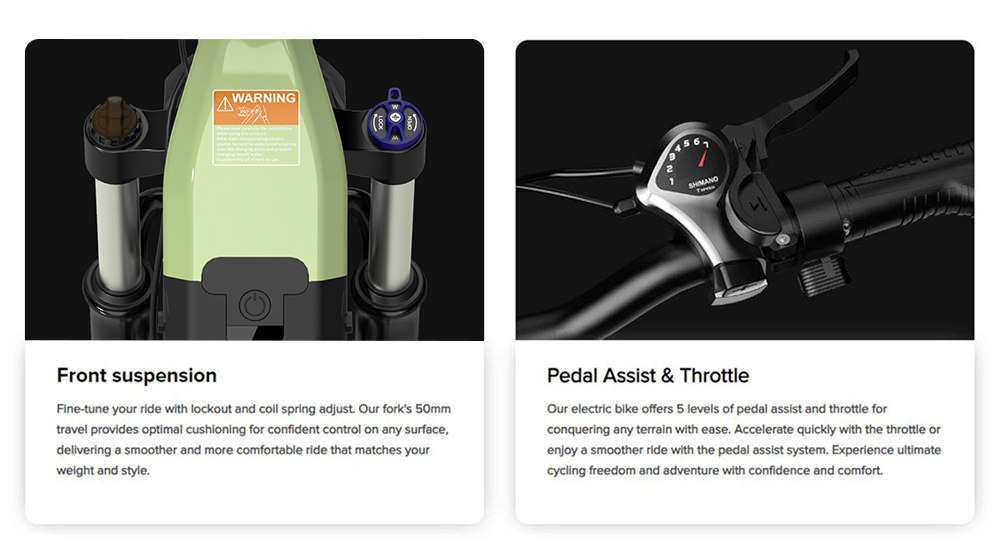 ESKUTE Star Folding Electric Bike 20*4.0 inch Fat Tire 250W Motor 25KM/H Max Speed 36V 25Ah Battery 100km Range Shimano 7-Speed Gear Hydraulic Disc Brakes - Green