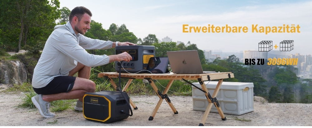 VTOMAN FlashSpeed 1500 Tragbares Kraftwerk , 1548Wh LiFePO4-Akku, 1500W Leistung, 12V DC und 100W Typ-C-Anschl&uuml;sse, mit 12 Anschl&uuml;ssen
