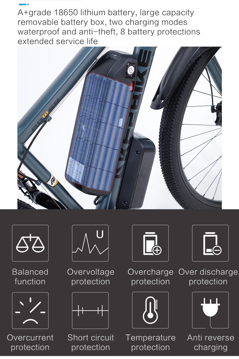 AKEZ 29 Zoll Elektrofahrrad, 1000W Motor, 48V 13AH Akku, 29x2,15 Zoll Reifen, 45 km/h Höchstgeschwindigkeit, 50 km Reichweite, doppelte mechanische Scheibenbremsen, Vorderradgabel mit Federung, Shimano 21-Gang, LCD-Display - Blau
