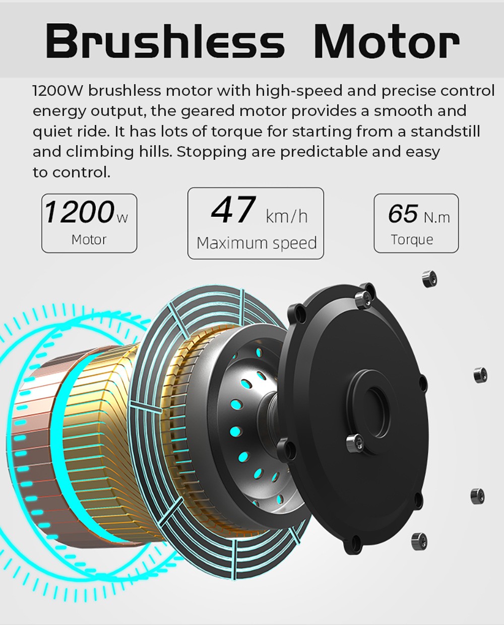 Elektrobicykel BEZIOR XF006, 1200W motor, 48V 23,2Ah batéria, 20*4.0-palcové pneumatiky, max. rýchlosť 47 km/h, dojazd 100 km, hydraulické olejové brzdy, pružinové odpruženie, 7-stupňová prevodovka Shimano, LCD displej