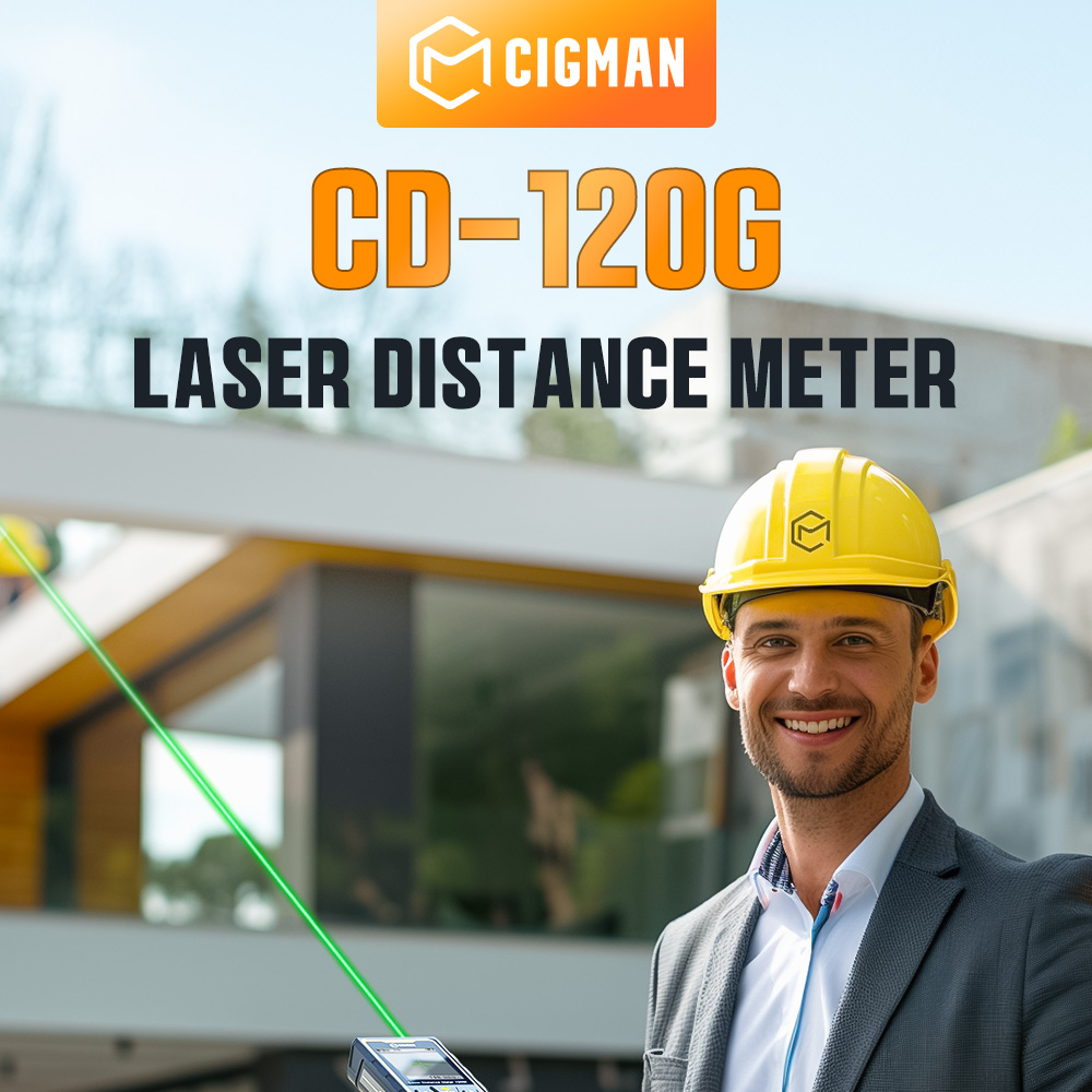 CIGMAN CD-120G Laser Measurement Tool with 4X Camera, P2P Technology, IP68, 2.4inch IPS Display