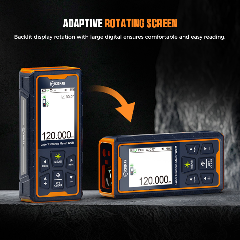 CIGMAN CD-120G Laser Measurement Tool with 4X Camera, P2P Technology, IP68, 2.4inch IPS Display