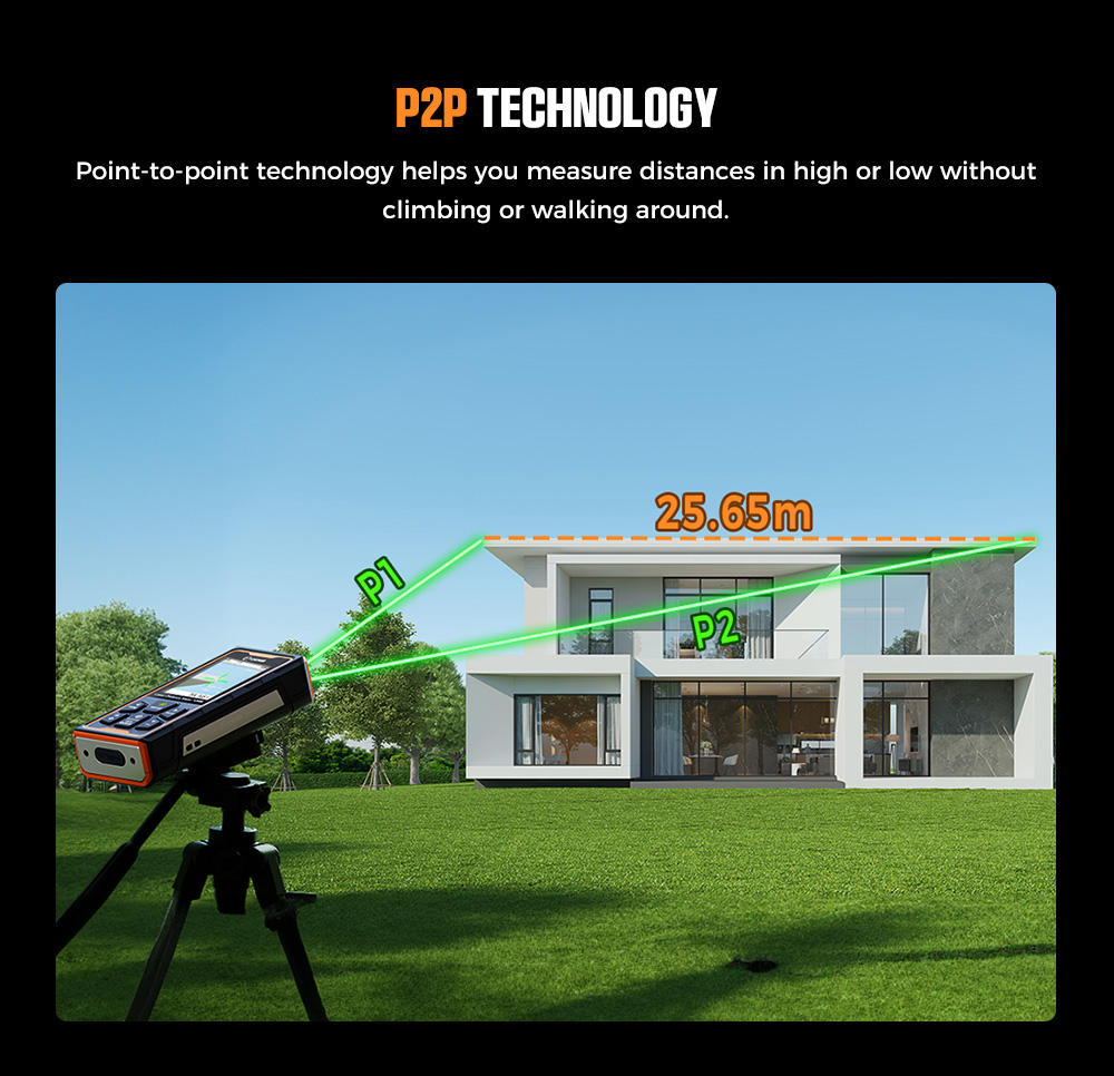 CIGMAN CD-120G Laser Measurement Tool with 4X Camera, P2P Technology, IP68, 2.4inch IPS Display