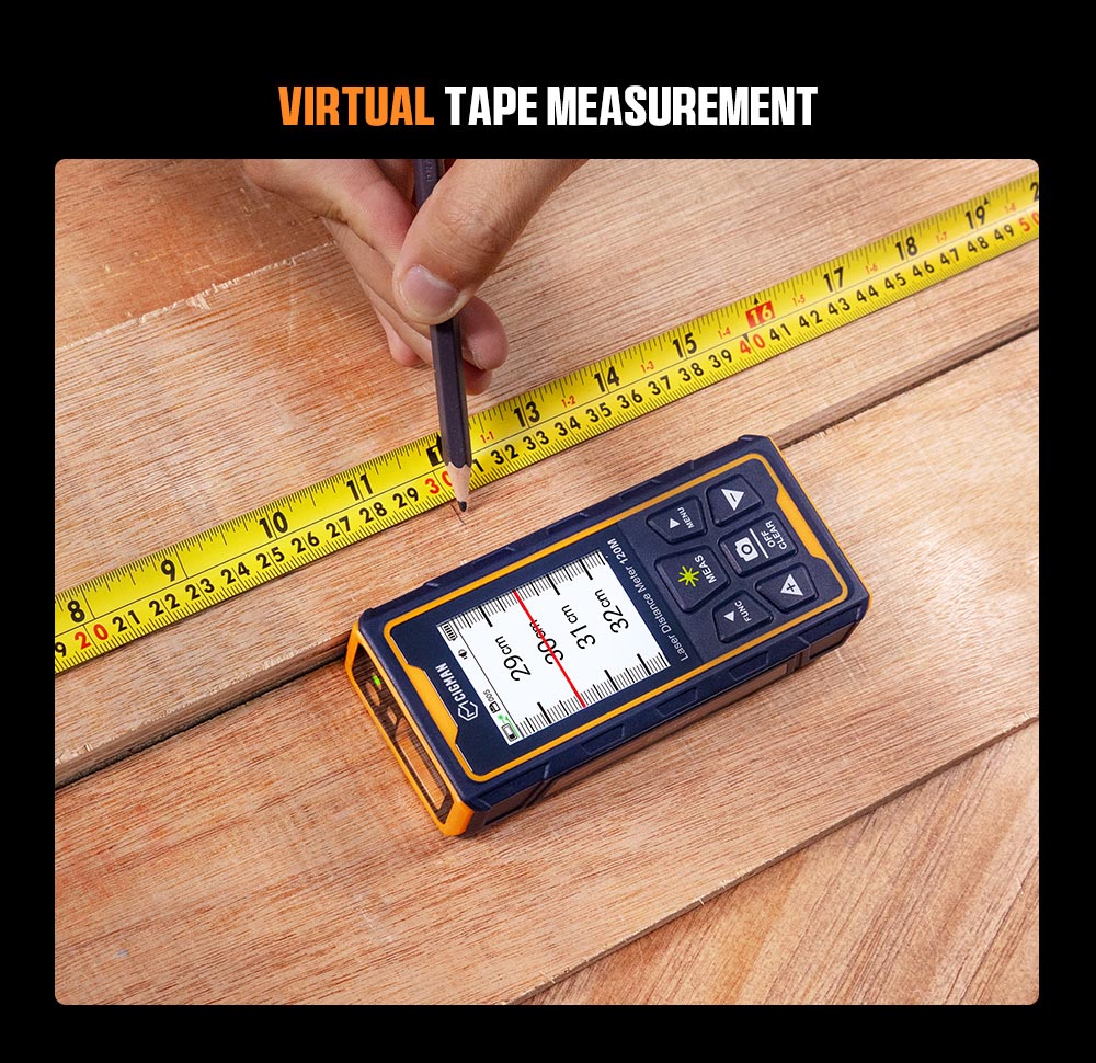 CIGMAN CD-120G Laser Measurement Tool with 4X Camera, P2P Technology, IP68, 2.4inch IPS Display
