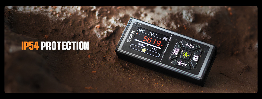 CIGMAN CD-60G 393ft/120M Bilateral Green Laser Measure, with Ft/in/M Multiple Units, Rechargeable 850mAh Battery