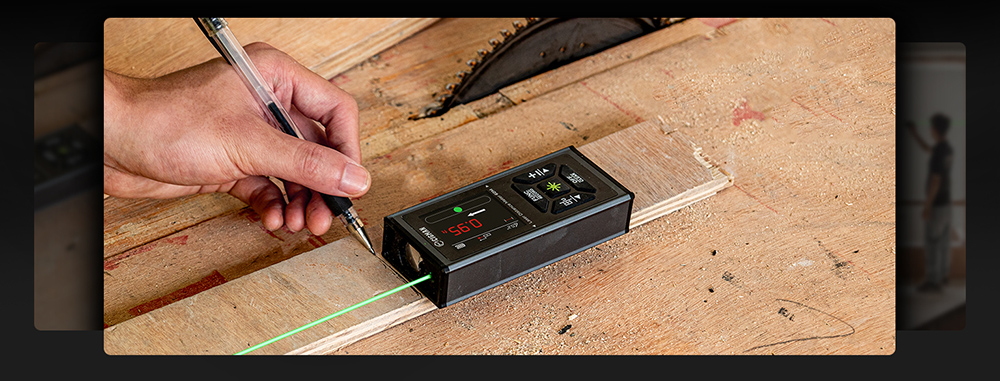 CIGMAN CD-60G 393ft/120M Bilateral Green Laser Measure, with Ft/in/M Multiple Units, Rechargeable 850mAh Battery