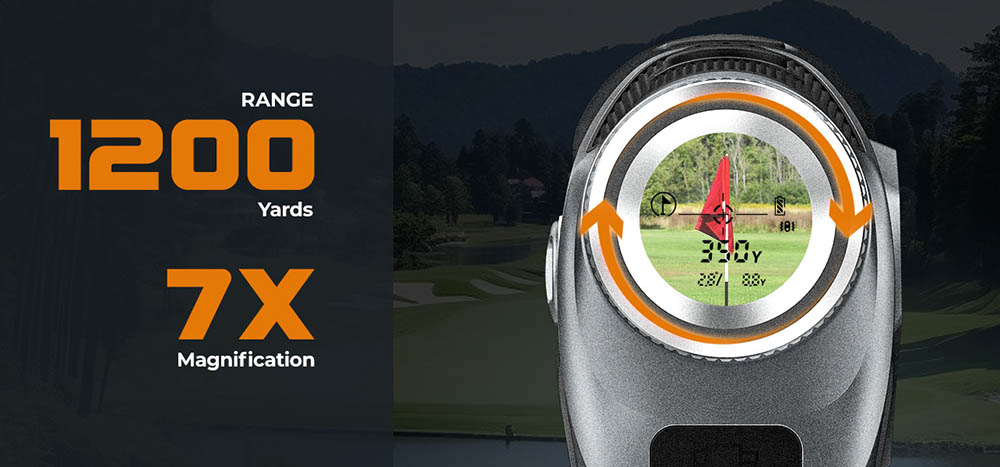 CIGMAN CT-1000 1200 Yards Golf-Entfernungsmesser, kontinuierlicher Scan, Fahnenmast-Verriegelungsvibration, 7-fache Vergr&ouml;&szlig;erung, gro&szlig;er 750-mAh-Akku