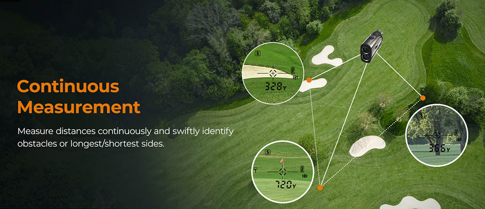 CIGMAN CT-1000 1200 Yards Golf-Entfernungsmesser, kontinuierlicher Scan, Fahnenmast-Verriegelungsvibration, 7-fache Vergr&ouml;&szlig;erung, gro&szlig;er 750-mAh-Akku