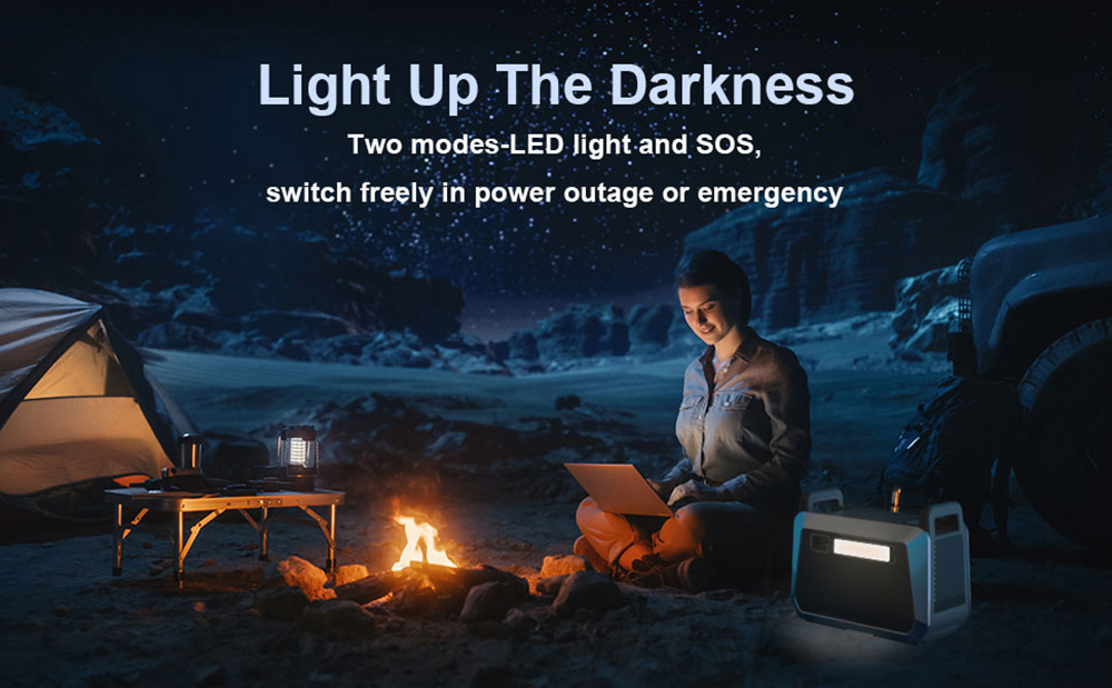 CTECHi ST2000 2000W tragbares Kraftwerk, 1536Wh LiFePO4-Akku, 15 Ausg&auml;nge, LED-Licht