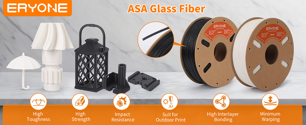 ERYONE Glass Fiber ASA Filament - Black