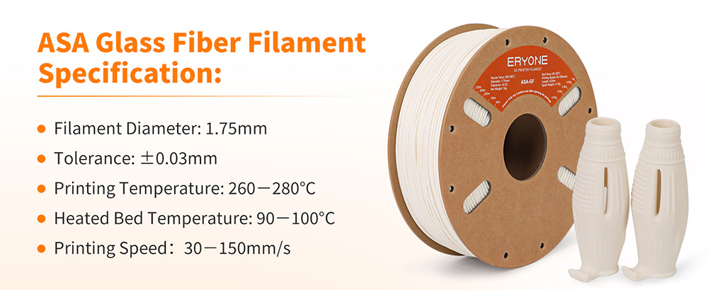 ERYONE Glass Fiber ASA Filament - Black