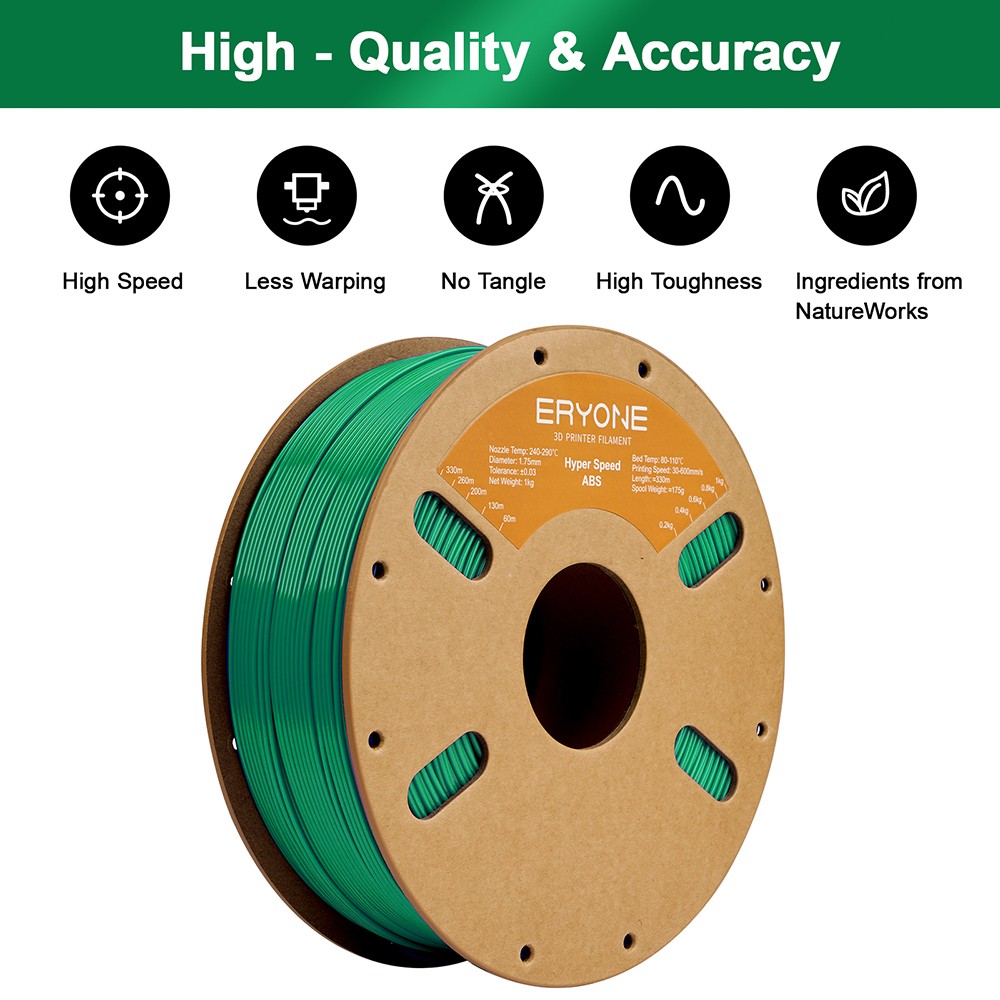 ERYONE High Speed ABS Filament 1kg - Green