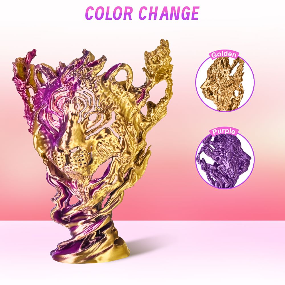 ERYONE High Speed Silk Dual-color PLA Filament - Gold & Purple